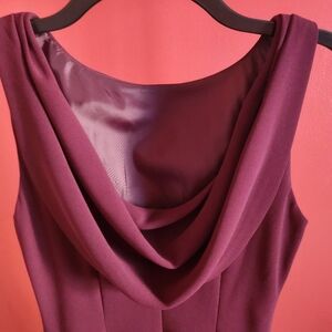 Jones Wear Deep Purple Draped-Back A-Line Dress